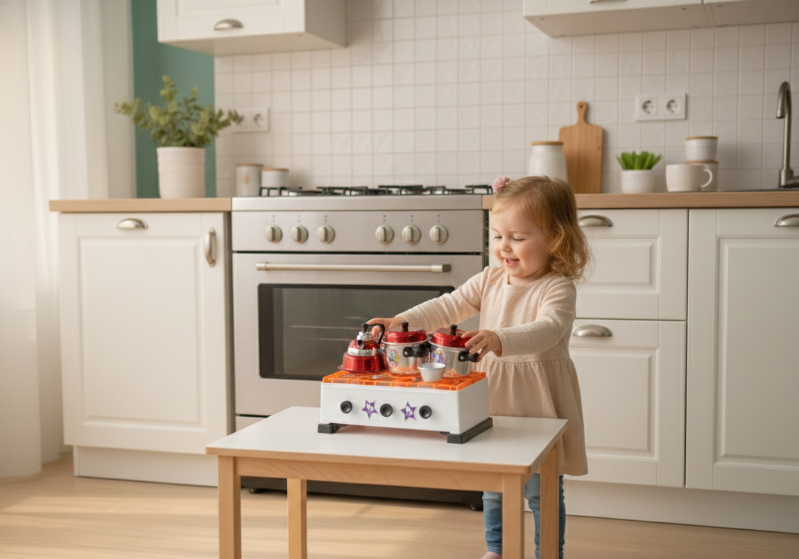 Cocina Pequeña de mesa Casabella (Rosada / Blanco)